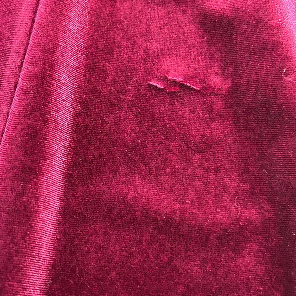 Marc Bouwer Unlimited Dress Size XL Burgundly Velvet Velour Long Sleeves V Neck - Picture 10 of 12